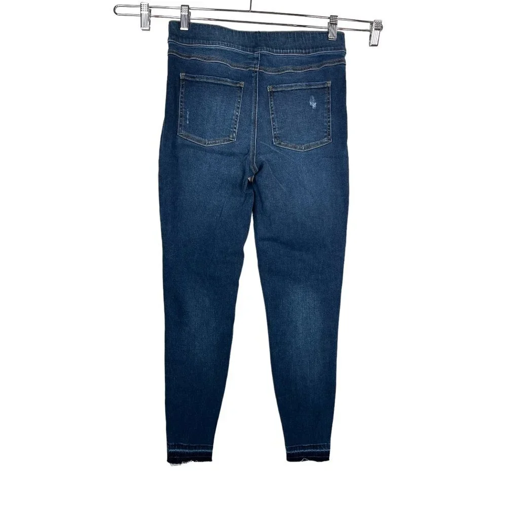 Spanx‎ Distressed Denim Legging sz M cropped stretchy - Picture 3 of 8